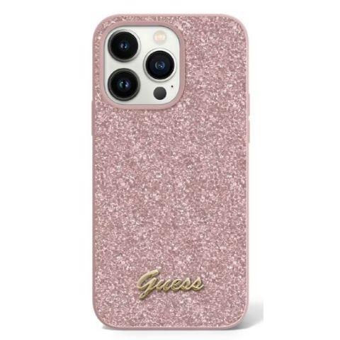 GUESS Glitter Flakes Protective Case iPhone 14 Standard 6.1 - Pink