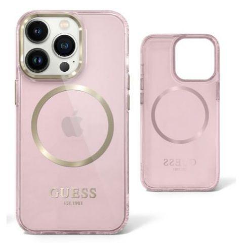 GUESS Ring Edition Protective Case iPhone 14 Standard 6.1 - Translucent Pink