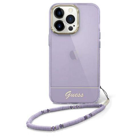 GUESS Double Layer Protective Case iPhone 14 Standard 6.1 - Purple w/strap