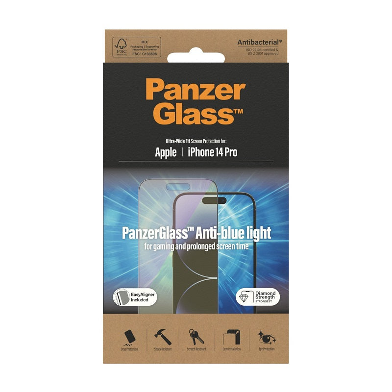 PanzerGlass UltraWide Fit AntiBluelight Screen Protector For iPhone 14 Pro