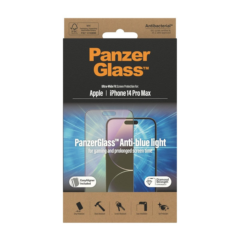 PanzerGlass UltraWide Fit AntiBluelight Screen Protector For iPhone 14 Pro Max