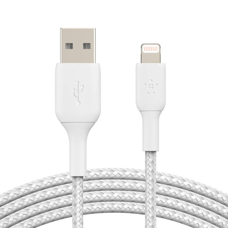 Belkin BoostCharge Braided Lightning to USB-A Cable 2m / 6.6ft - White