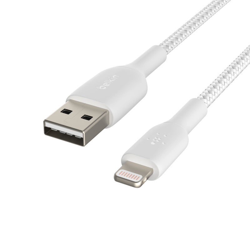 Belkin BoostCharge Braided Lightning to USB-A Cable 2m / 6.6ft - White