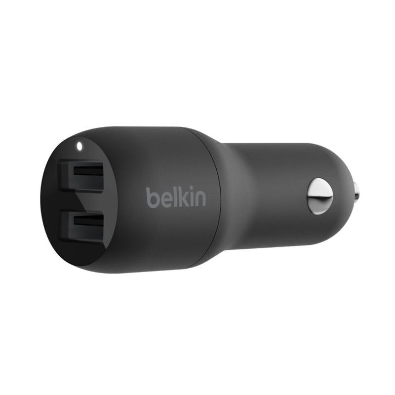 Belkin BoostCharge Dual USB-A Car Charger 24W - Black