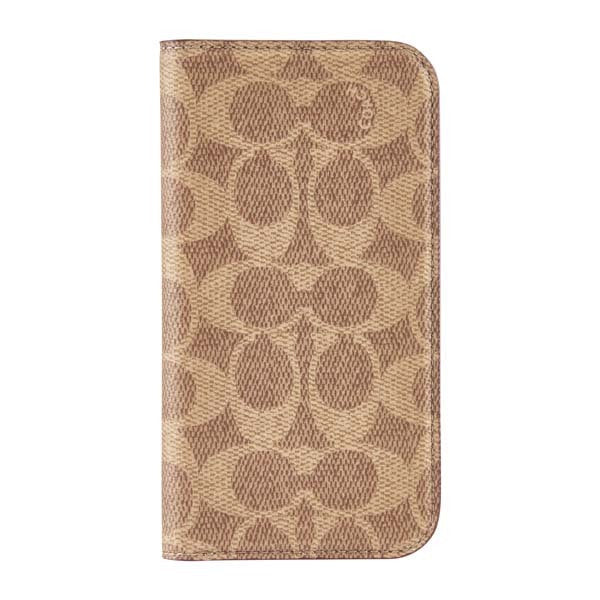 Coach Folio Case Signature Charcoal for iPhone 16 Pro Signature Tan