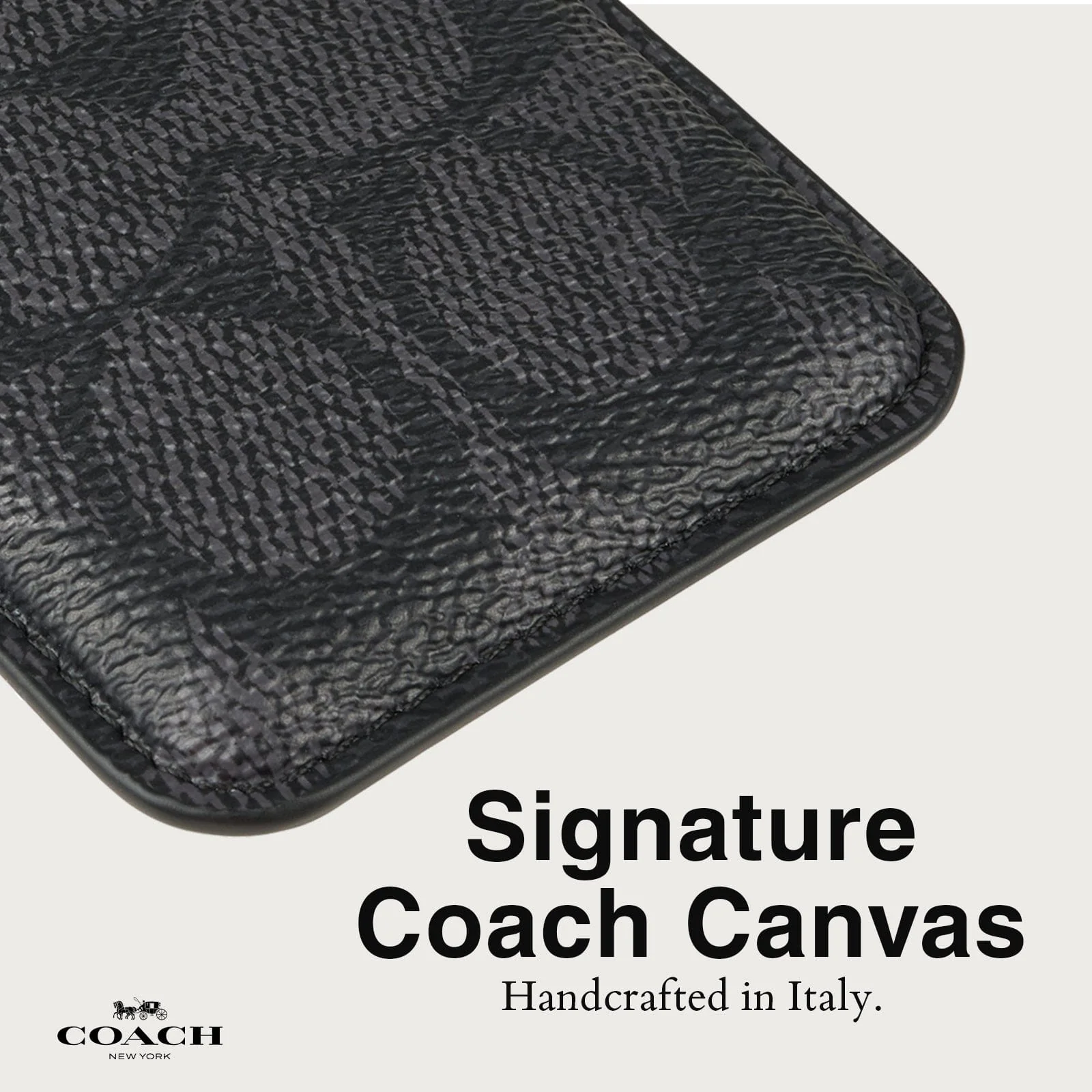 Coach MagSafe Card Holder Signature Charcoal