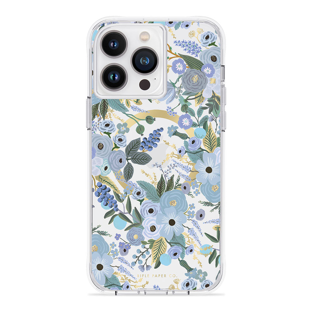 Case-Mate Rifle Paper Case - MagSafe For iPhone 14 Pro Max 6.7 - Garden Party Blue