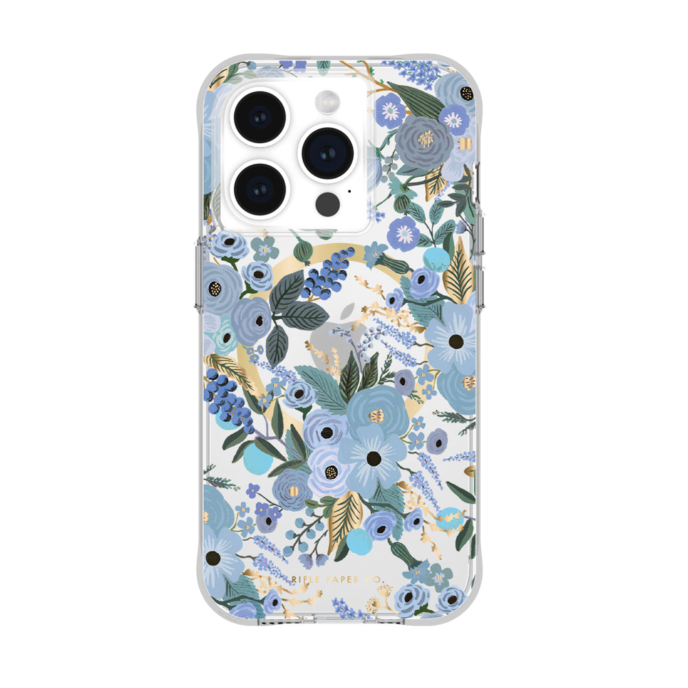 Case-Mate Rifle Paper MagSafe Case For iPhone 15 Pro - Garden Party Blue