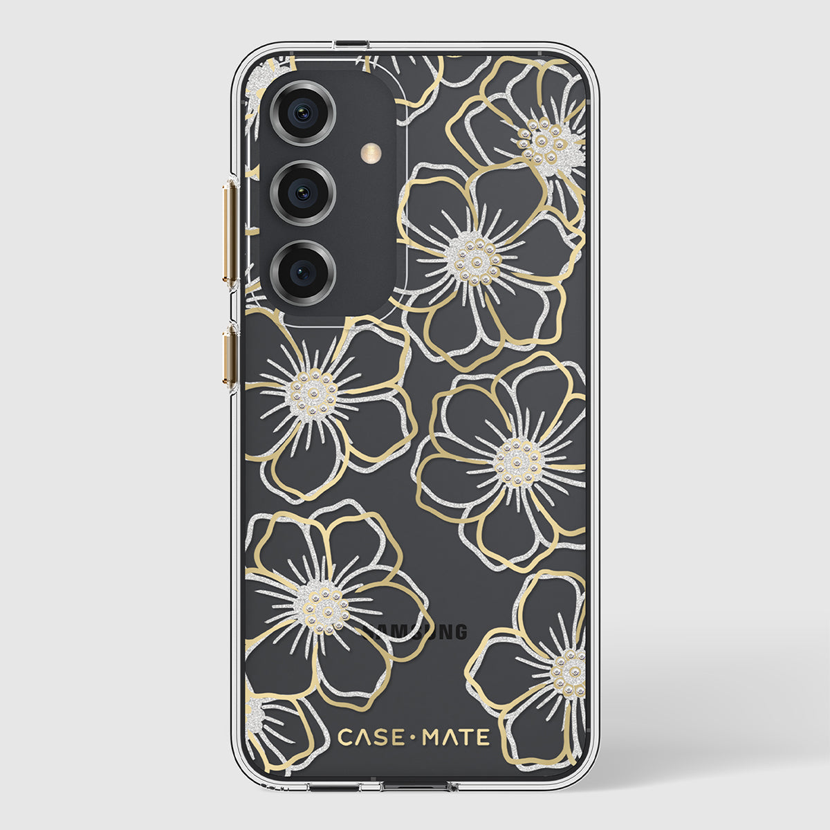 Case-Mate Floral Gems Case For Samsung Galaxy S24 - Gold