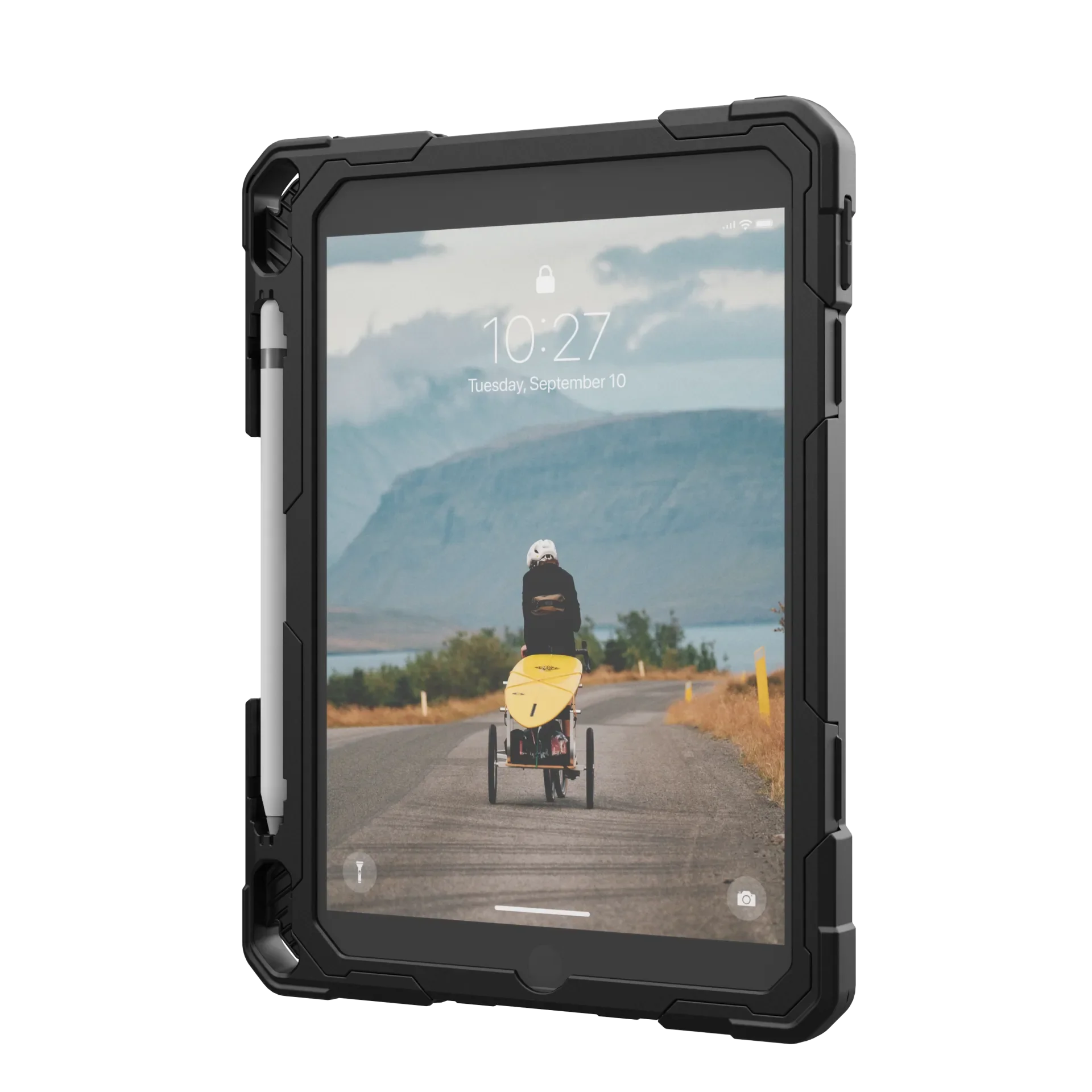 UAG Plasma Tough Case iPad 9 / 8 / 7 10.2 Kickstand & Handstrap - Black