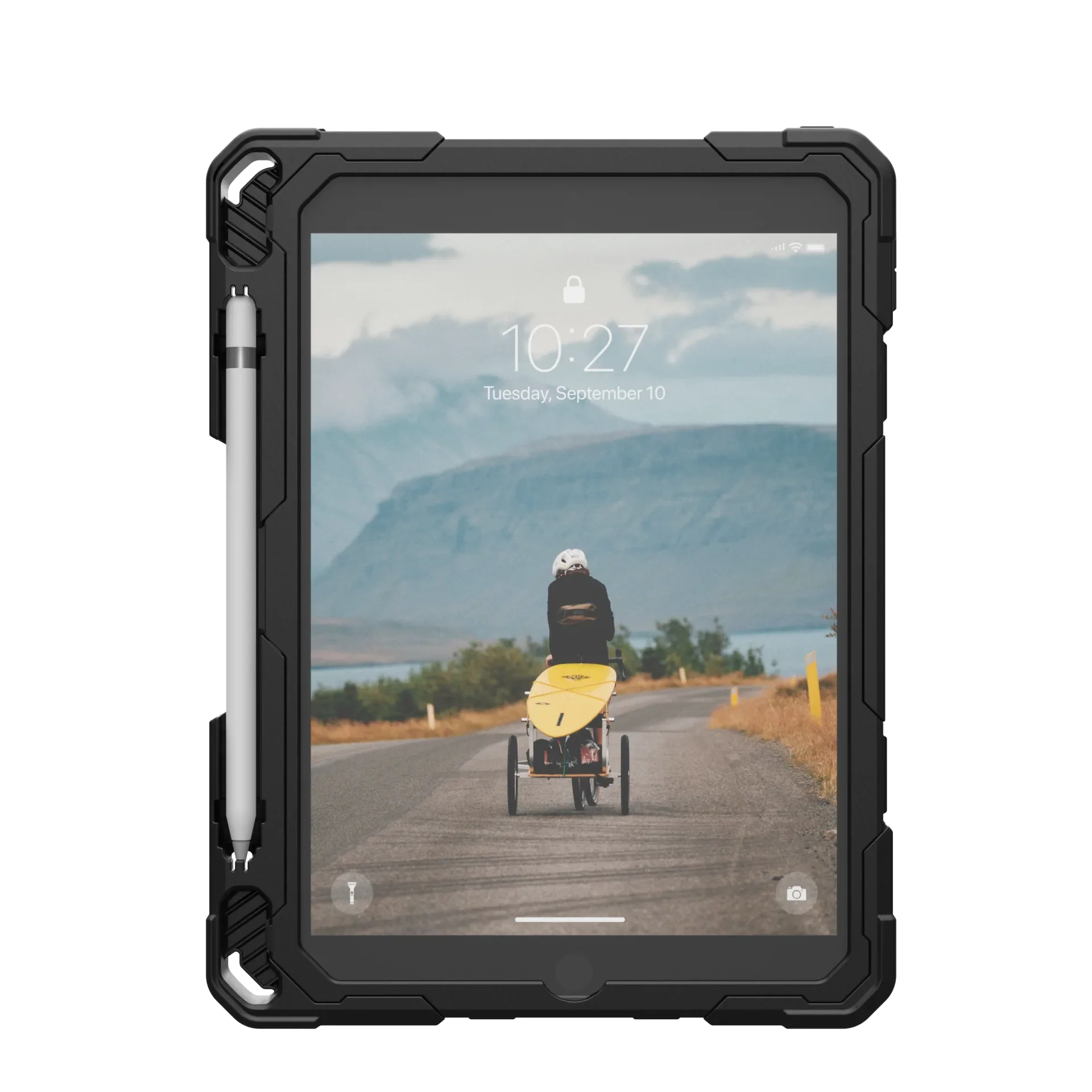 UAG Plasma Tough Case iPad 9 / 8 / 7 10.2 Kickstand & Handstrap - Black