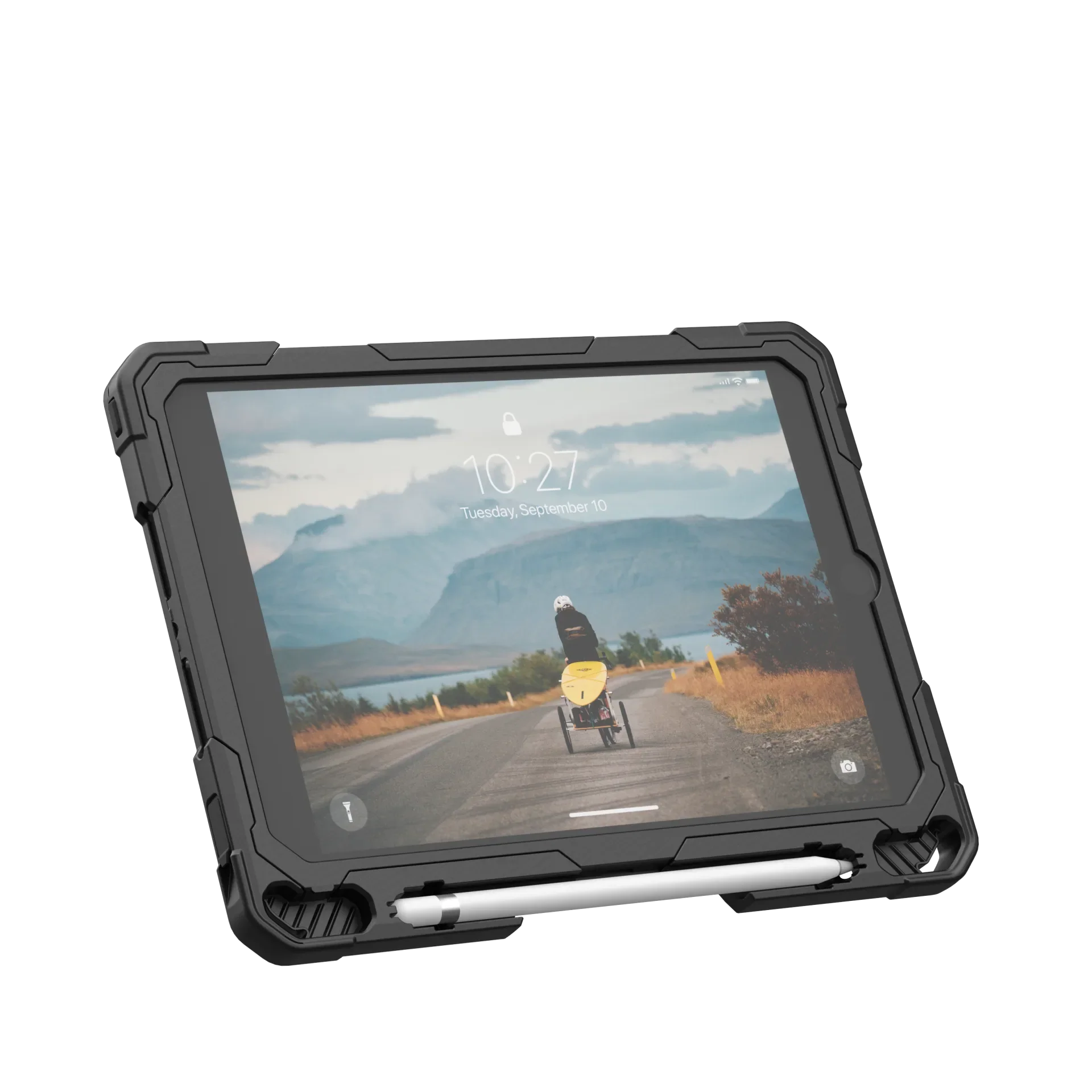 UAG Plasma Tough Case iPad 9 / 8 / 7 10.2 Kickstand & Handstrap - Black