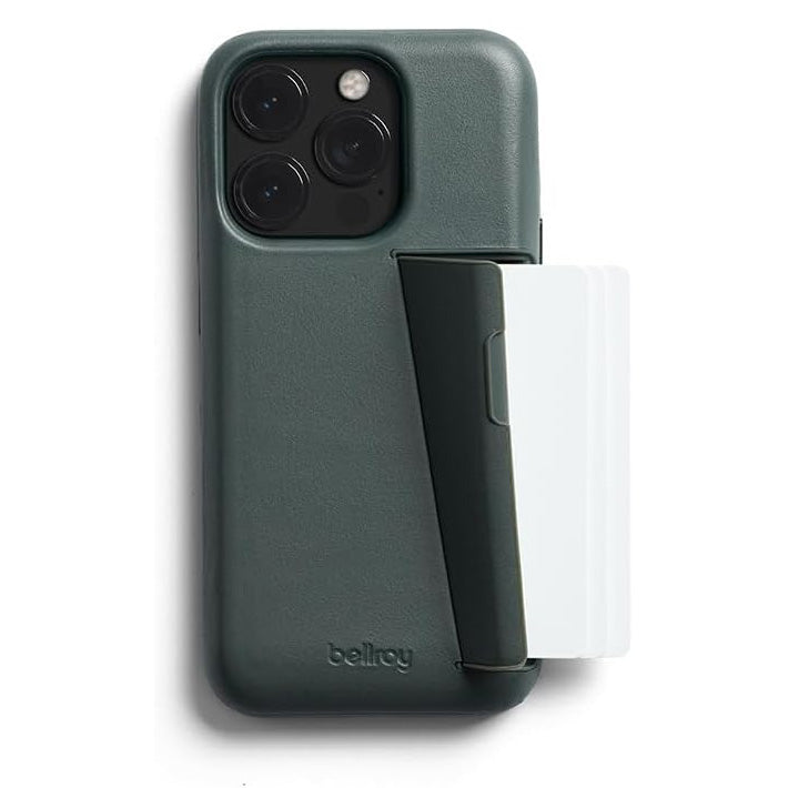 Bellroy Leather 3 Card Case iPhone 15 Pro Max - Everglade Grey