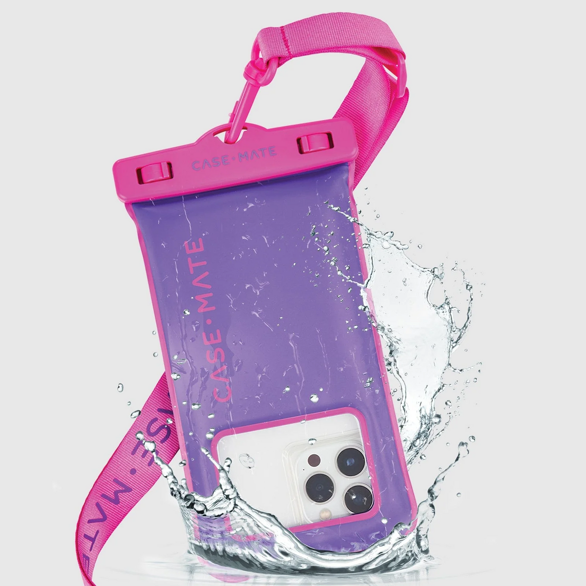 Case Mate Waterproof Floating Pouch for Phones up to 6.9&quot; - Purple Paradise