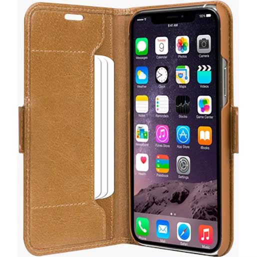 Dbramante1928 Copenhagen Slim Leather Folio Case iPhone 12 Pro Max - Tan