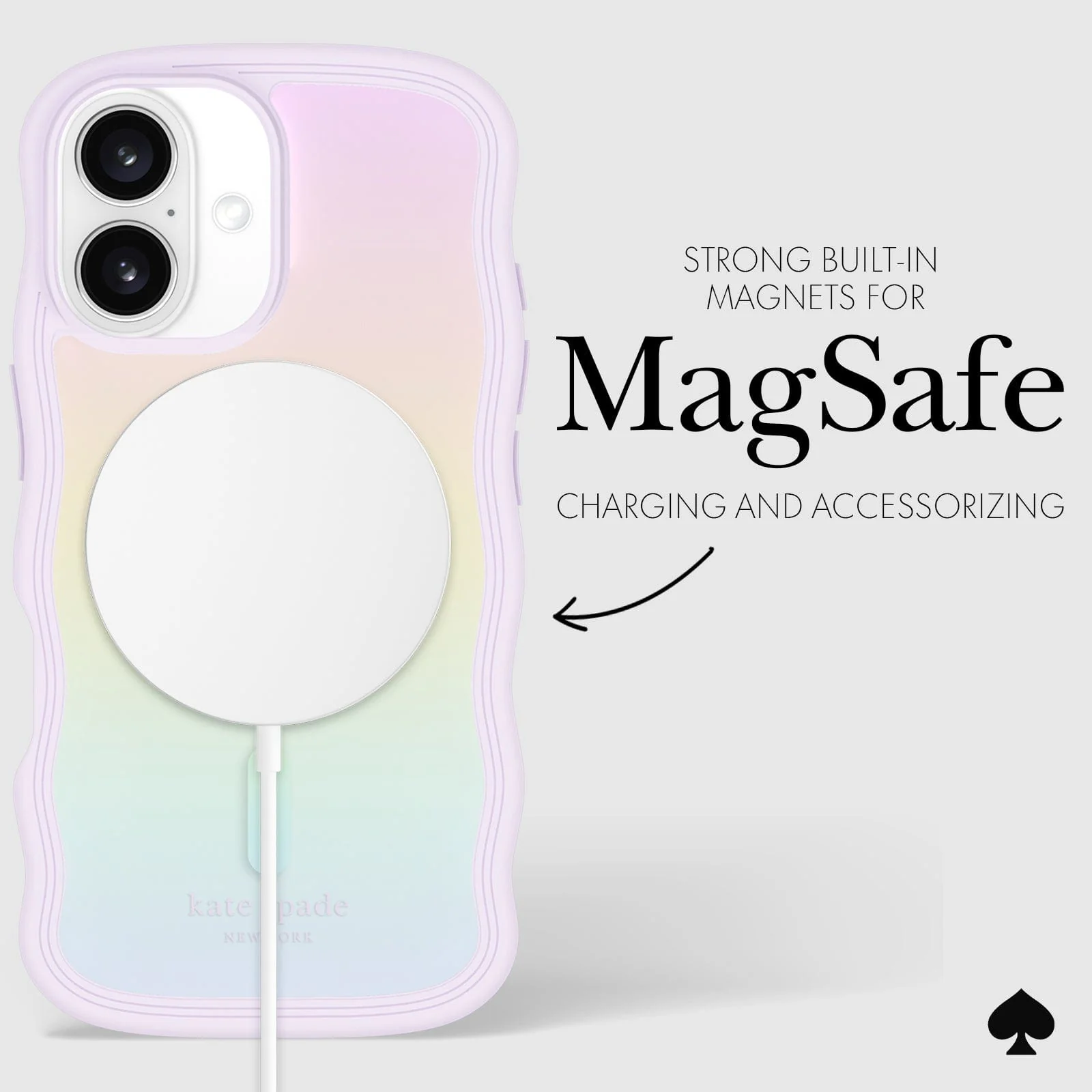 Kate Spade Wave MagSafe Case for iPhone 16 Plus Opal Iridescent