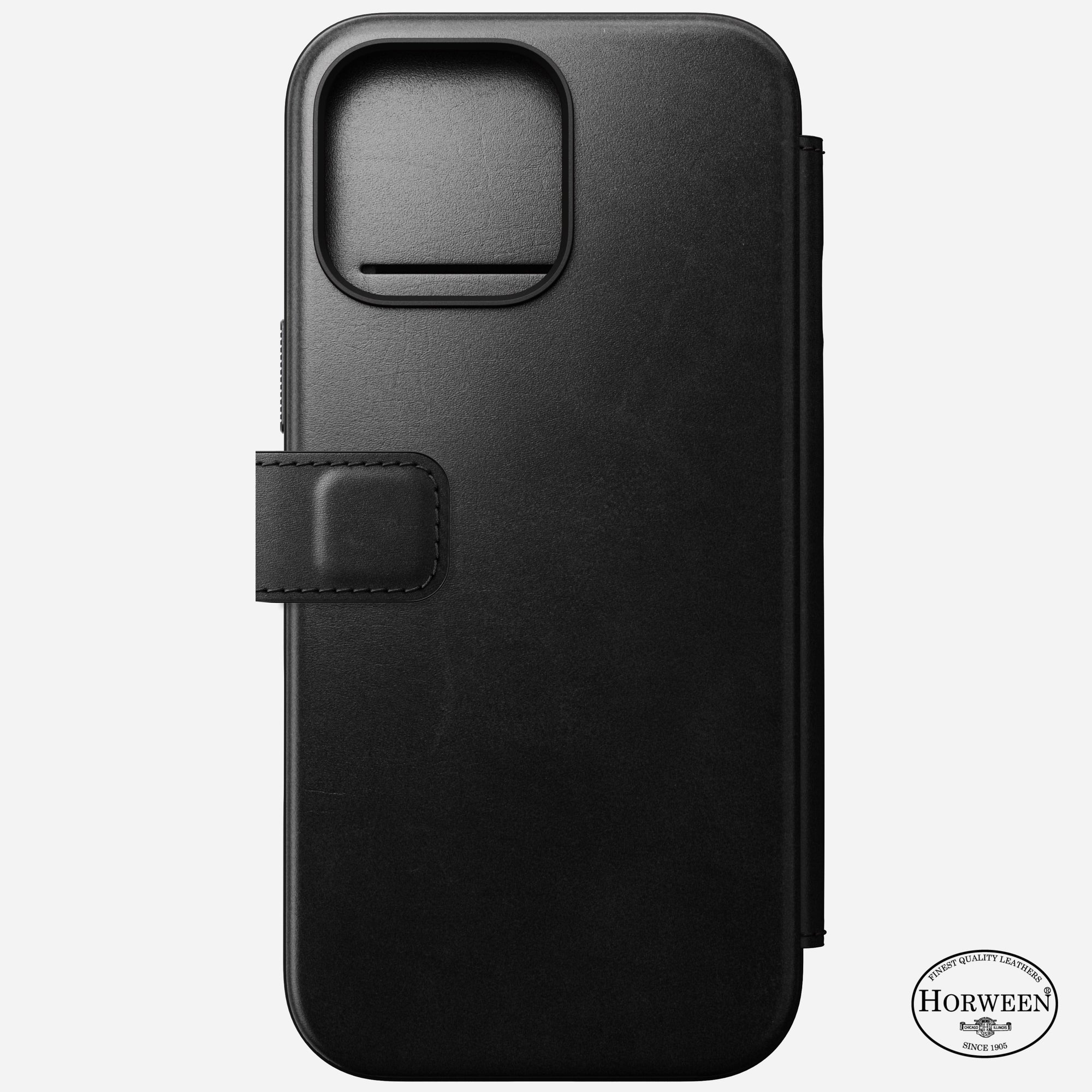 Nomad Horween Premium Leather Folio Case iPhone 16 Pro Max 6.9 - Black