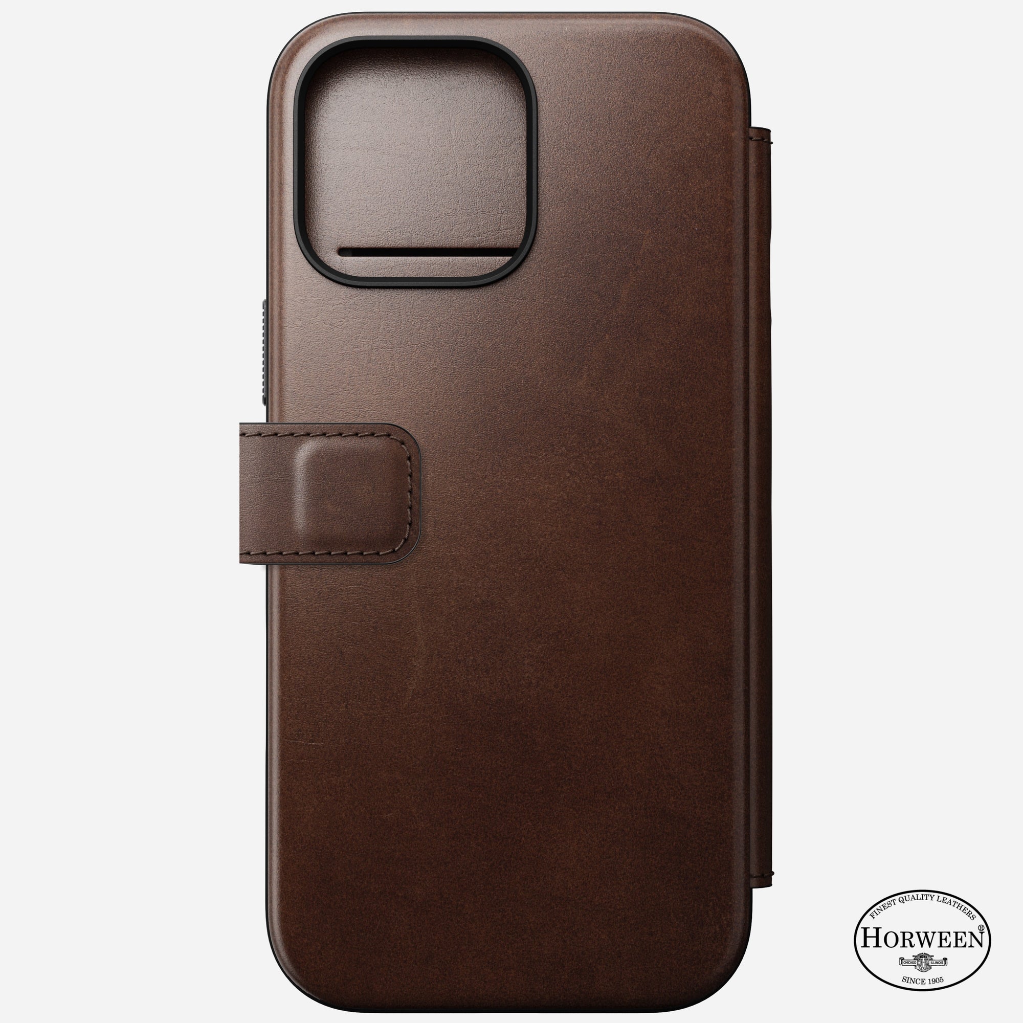 Nomad Horween Premium Leather Folio Case iPhone 16 Pro 6.3 - Brown