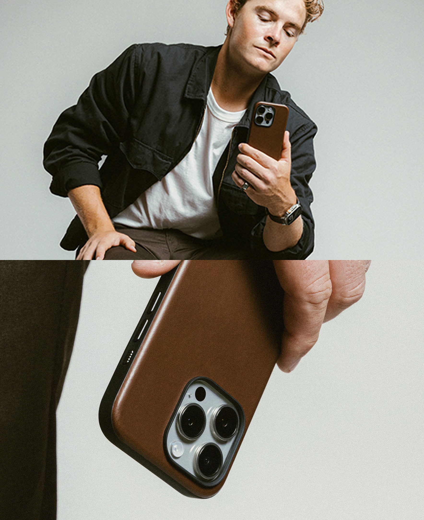 Nomad Modern Horween Leather Case for iPhone 16 Pro 6.3 - Brown