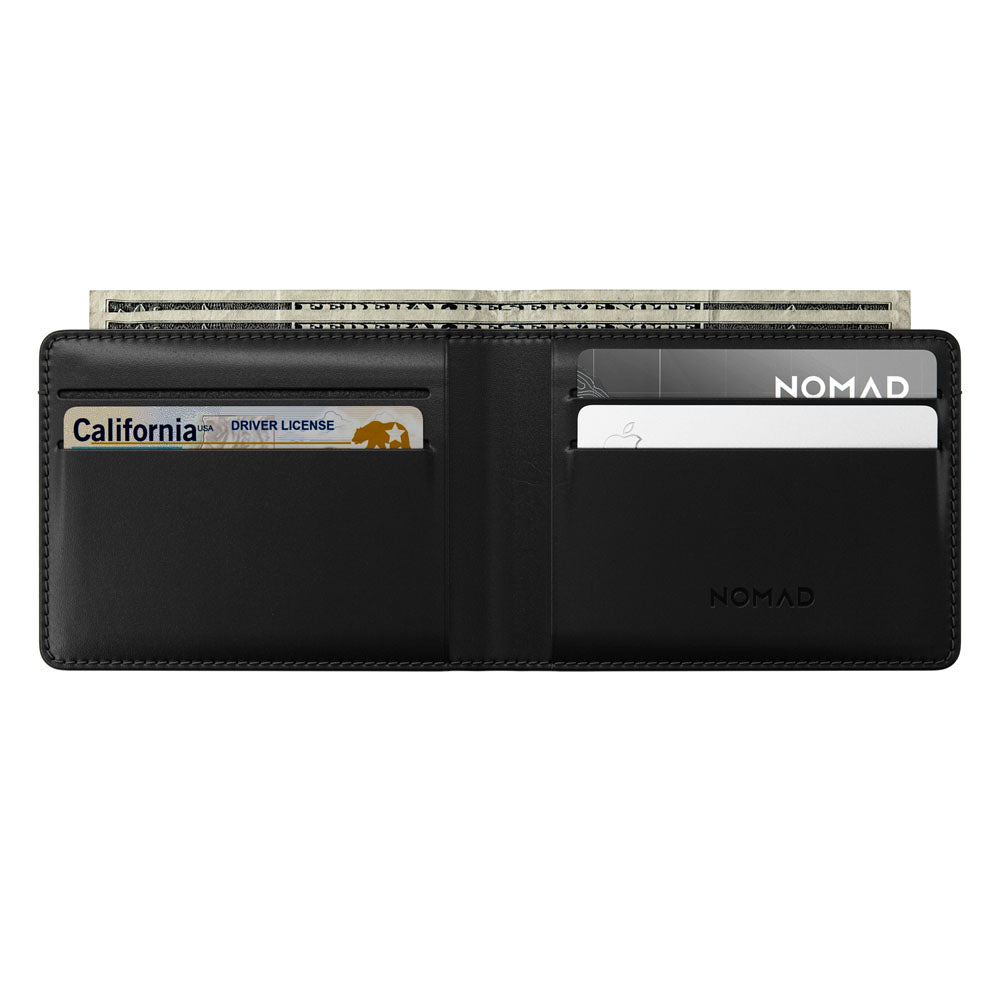 Nomad BiFold Wallet w/ Horween Leather - BLACK - Mac Addict