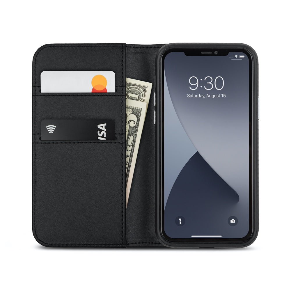 Moshi Overture Wallet Case For iPhone 12 mini - Jet Black - Mac Addict