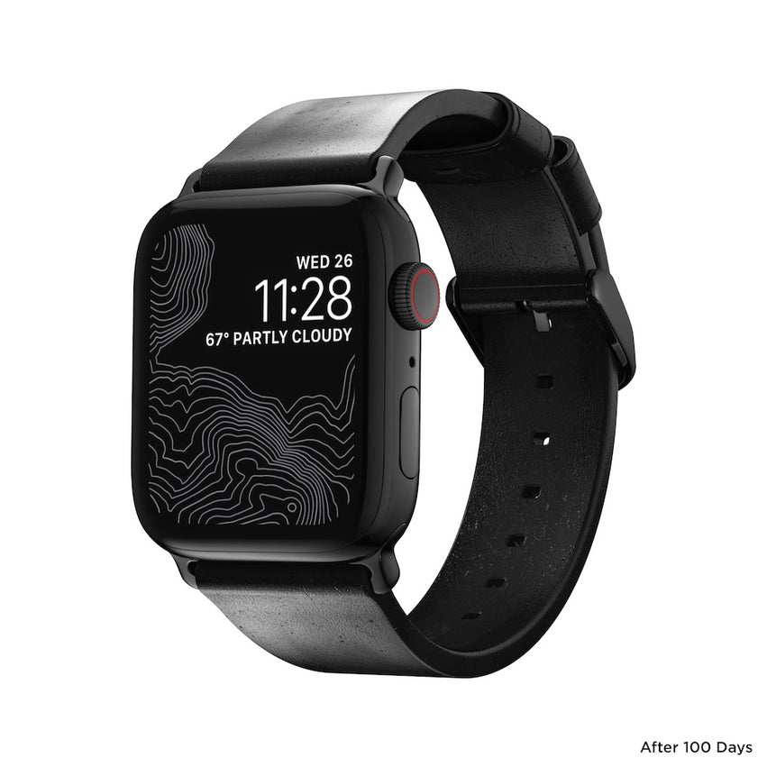 Modern Strap - Slim - Apple Watch 38/40mm - Natural - Black Hardware - Mac Addict