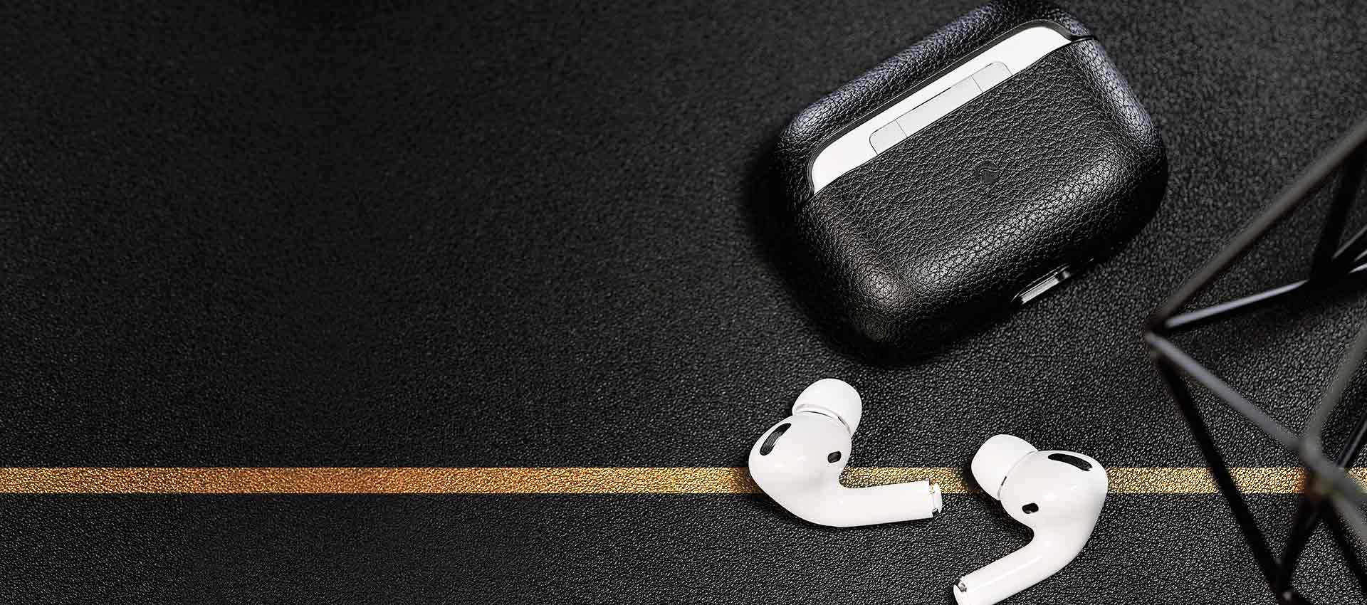 Caudabe Leather Case Crescendo for Airpod Pro - Black - Mac Addict