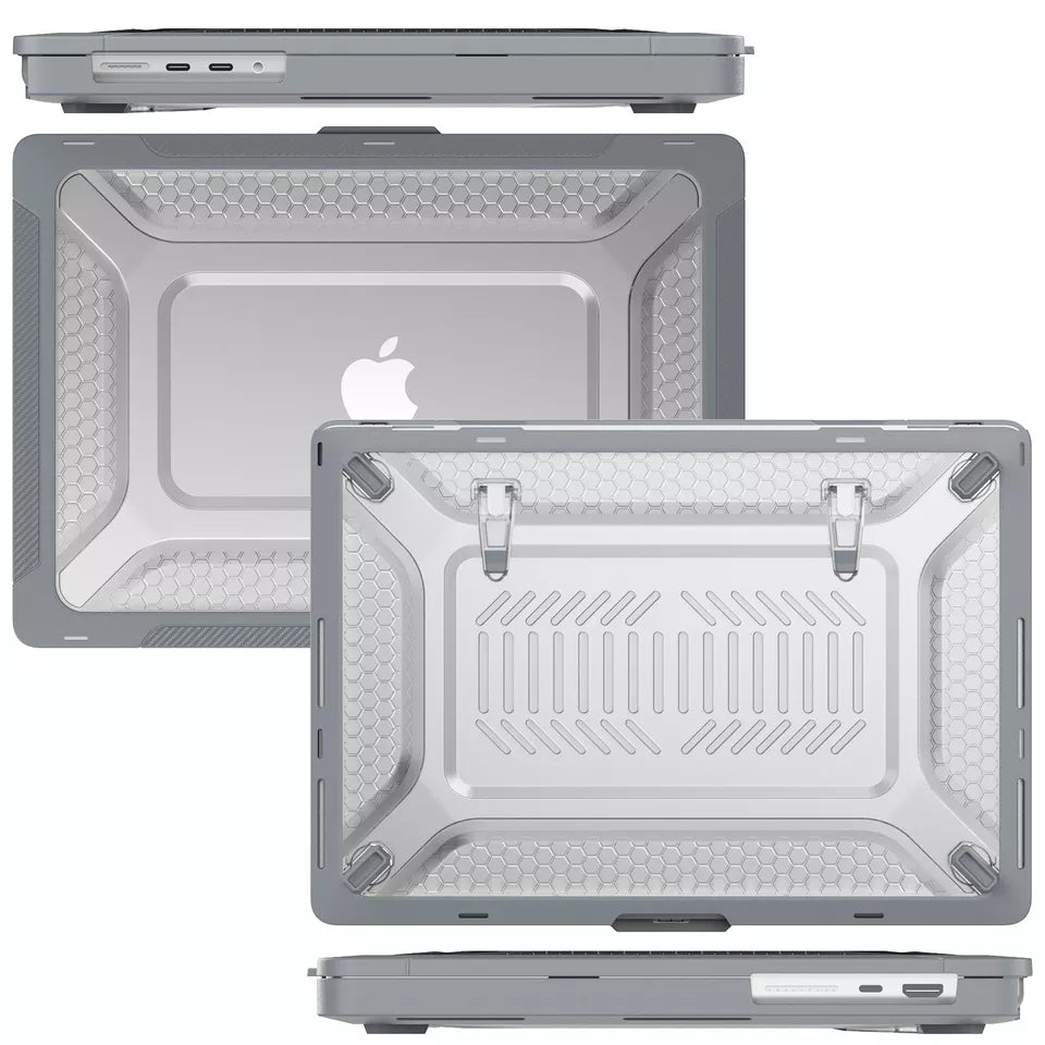 Rugged Protective &amp; Heavy Duty Case Macbook Air 13.6 2022 M2 - Clear Grey