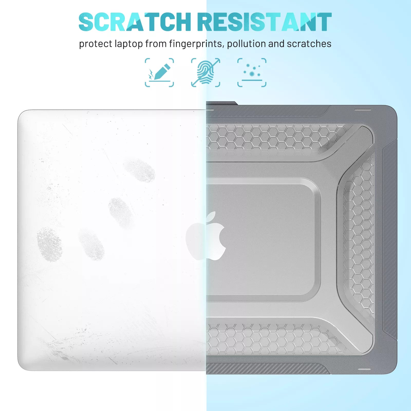 Rugged Protective & Heavy Duty Case Macbook Air 13.6 2022 M2 - Clear Grey