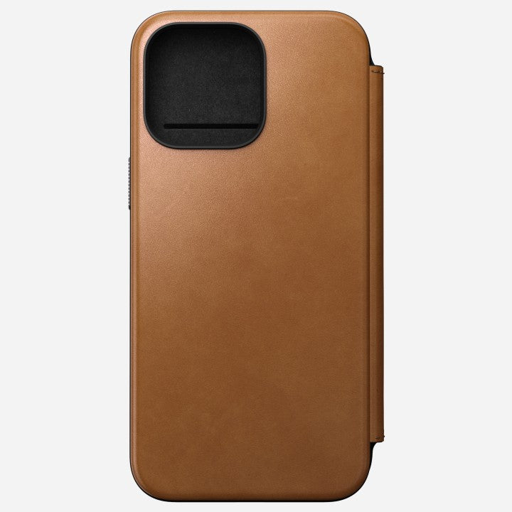 Nomad Modern Leather Folio Case iPhone 15 Pro Max -English Tan