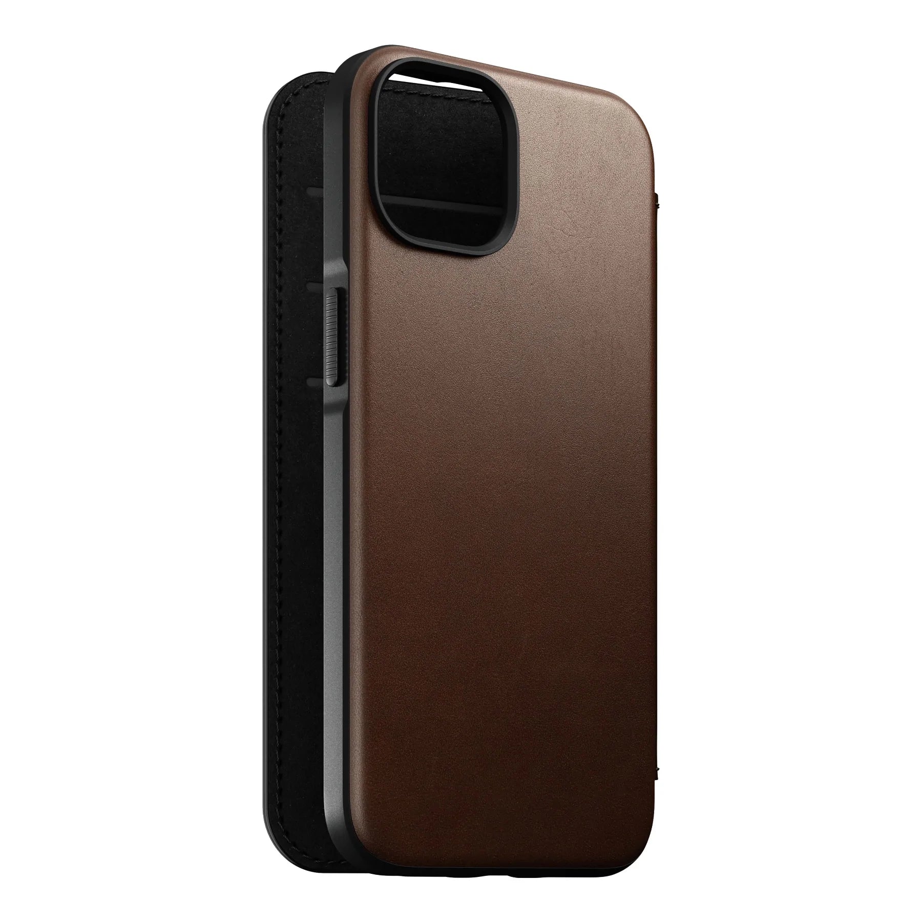 Nomad Modern Leather Folio Case iPhone 15 - Brown