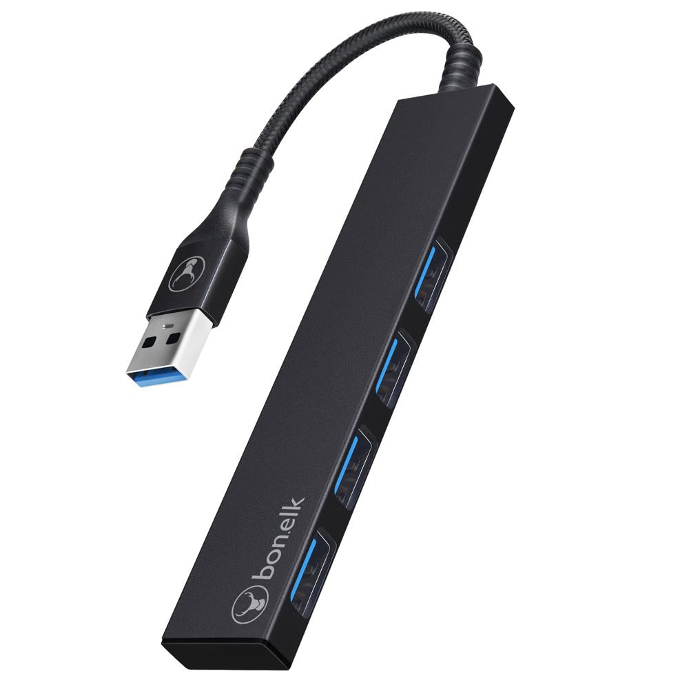 Bonelk Long-Life USB-A to 4 Port USB 3.0 Slim Hub