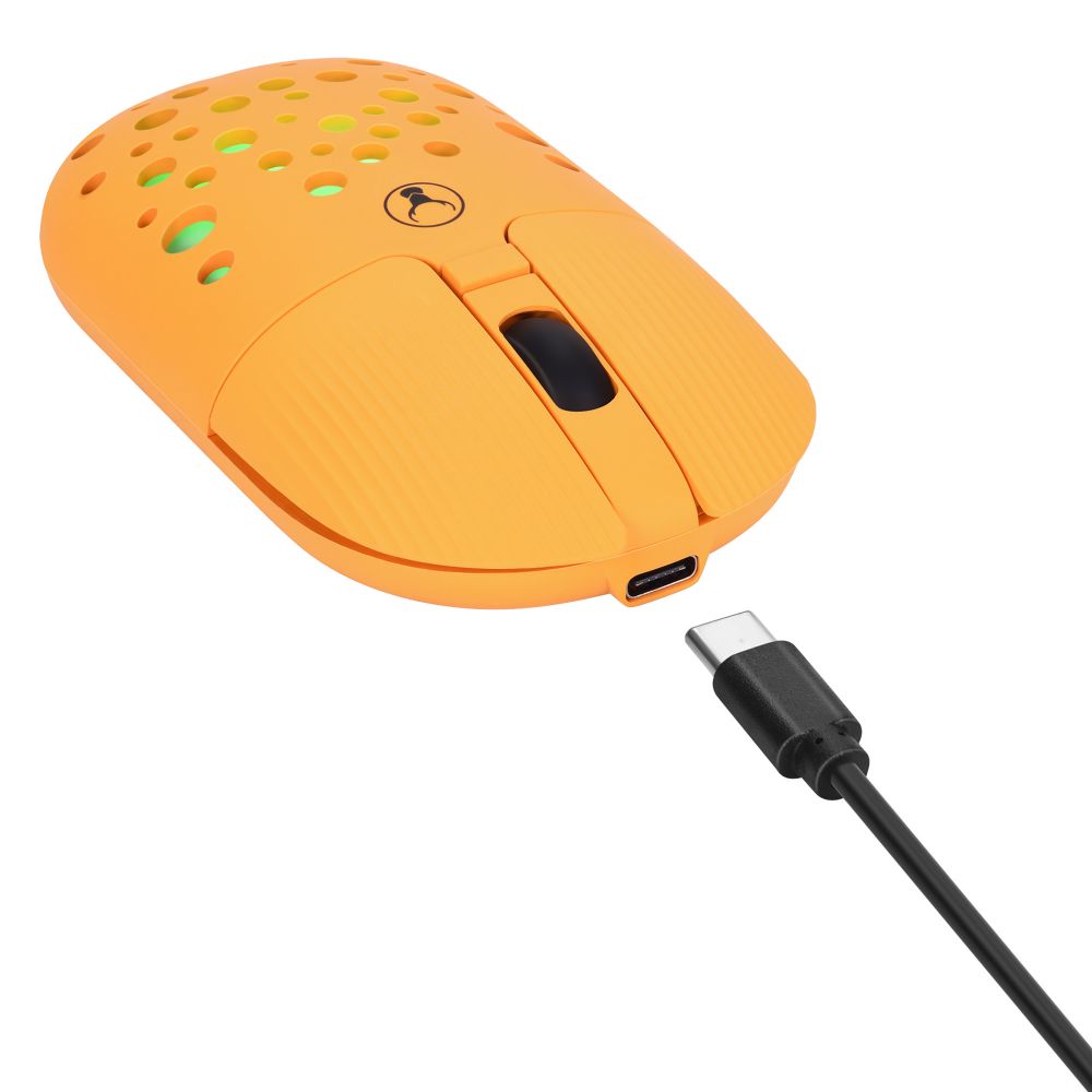 Bonelk Bluetooth/Wireless RGB 4D Mouse, 1200DPI, USB-C, M-270 Orange