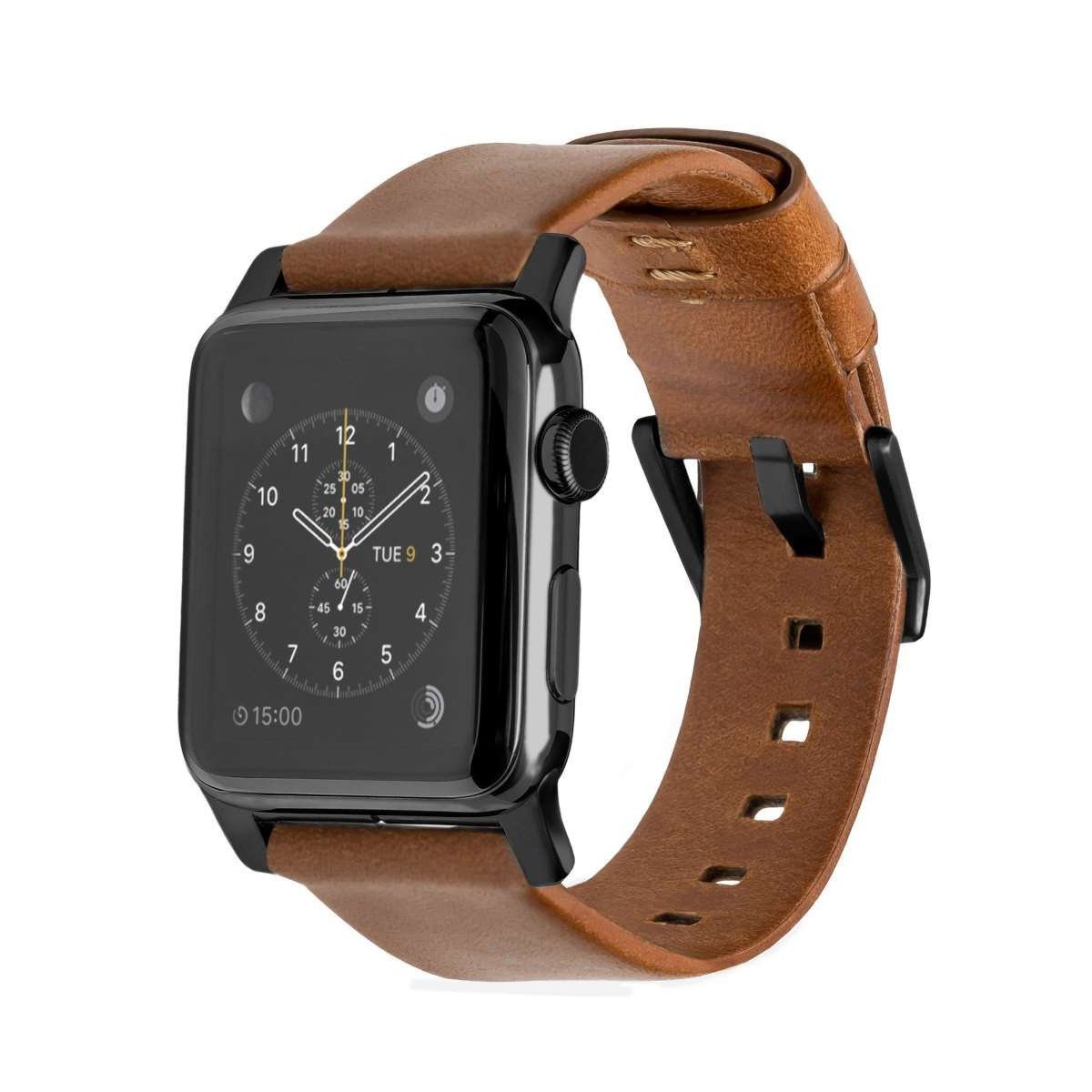 NOMAD Horween Leather / Addict BROWN 44 Band / | For Apple 45 Mac Watch /49mm- 42 RUSTIC